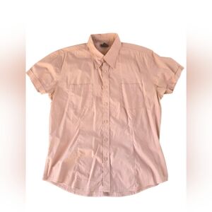 Castro Men Essential Pink Cotton Spandex  Short Sleeve Button-up Casual Shirt XL